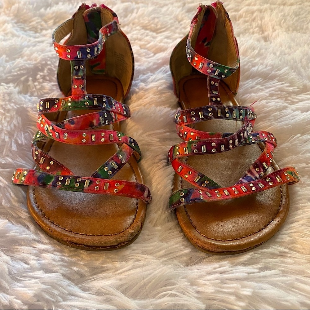 Tie Dye Embellished Gladiator Sandals